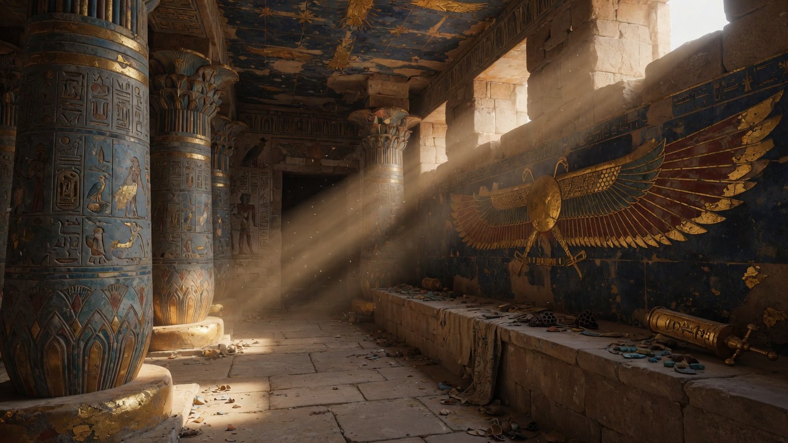 Temple light and gold atmosphere